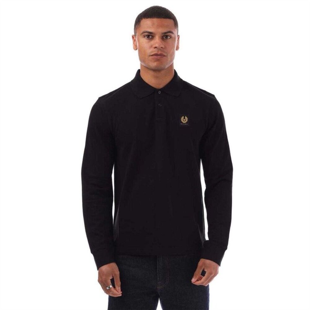 Belstaff Mens Long-Sleeved Polo Shirt / Black